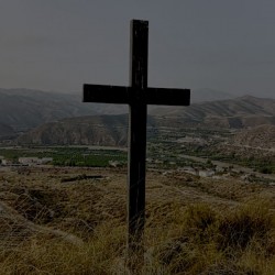 The cross which overlooks the village, offering protection